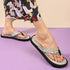 Women's Daily Wear Printed Thong Flip Flops