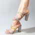 Women's Knotted Strap Square Toe Block Heel Sandal
