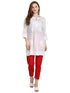 Hand embroidery Chikankari tunic-White