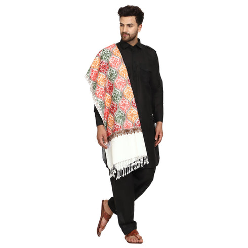 Men's Aari Embroidered Wool Stole