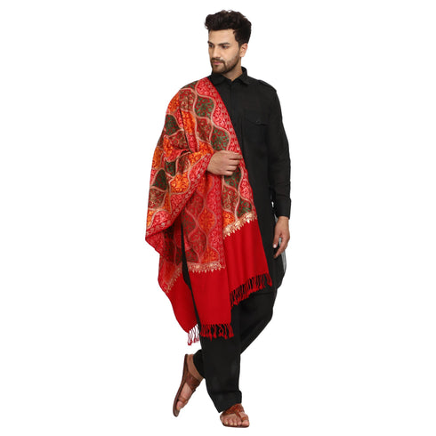 Men's Aari Embroidered Wool Stole