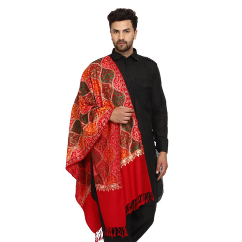 Men's Aari Embroidered Wool Stole