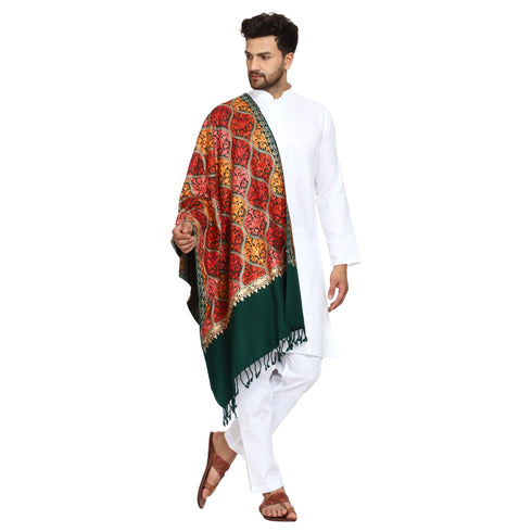 Men's Aari Embroidered Wool Stole