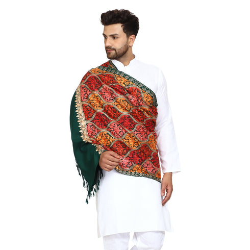 Men's Aari Embroidered Wool Stole