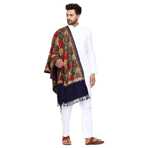 Men's Aari Embroidered Wool Stole