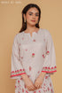 Printkari Poly Muslin Co-ord set in Off White Red