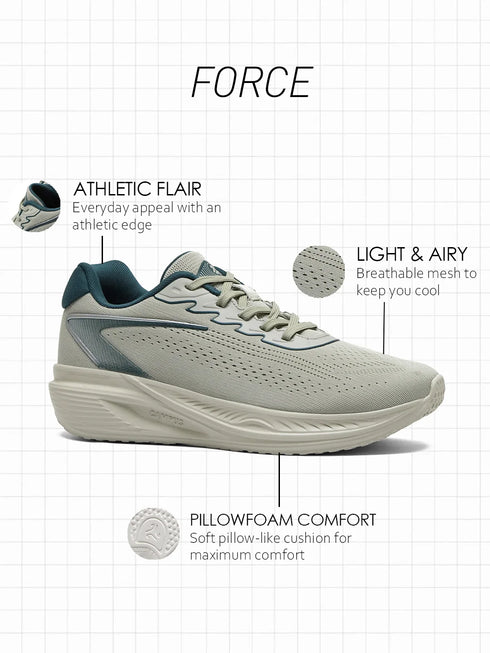 FORCE Grey Men's Running Shoes