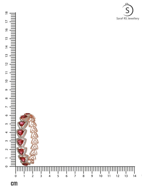 Rose Gold plated Ruby AD designer Handcrafted Bracelet for Women & Girls