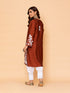 Saba Chikankari Long Kurta in Barfi Silk - Chutney