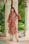 Women Red Paisley Prented Pure Cotton A-line Kurta