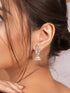 925 Sterling Silver Cubic Zirconia Leafy Jhumka Earrings