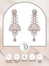 Stunning big diamond earrings for women, rose gold plated