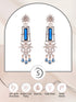 Rose Gold plated Blue AD studded Drop Earrings