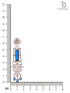 Rose Gold plated Blue AD studded Drop Earrings