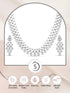 White Rhodium plated Unique Design AD studded Necklace Earrings Girls