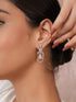 925 Sterling Silver Rhodium Plated CZ Jhumka Earrings