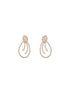 Rose Gold Plated AD Studded Pear Shaped Drop Earrings