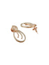 Rose Gold Plated AD Studded Pear Shaped Drop Earrings