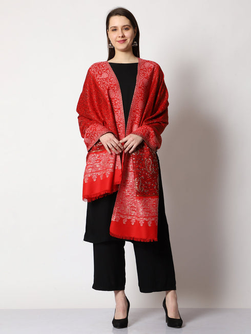 Women's Zari Kani Wool Shawl