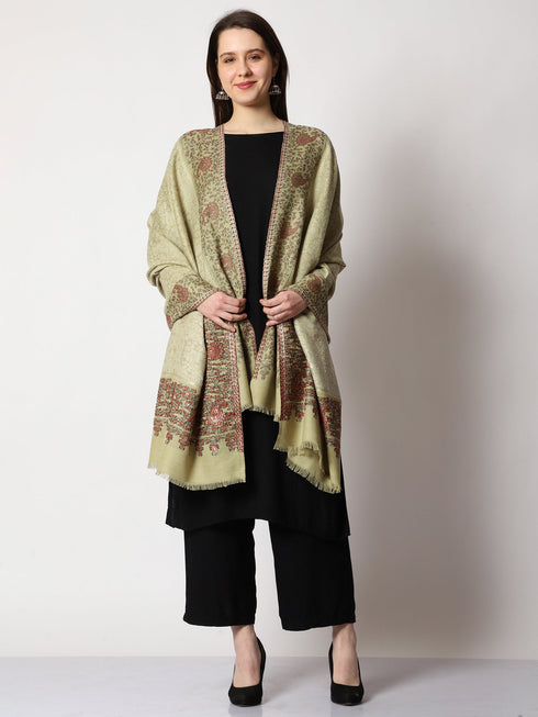 Women's Zari Kani Wool Shawl