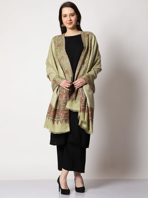 Women's Zari Kani Wool Shawl