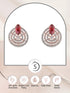 Rose Gold Plated Red and White AD Studded Concentric Studs Earrings