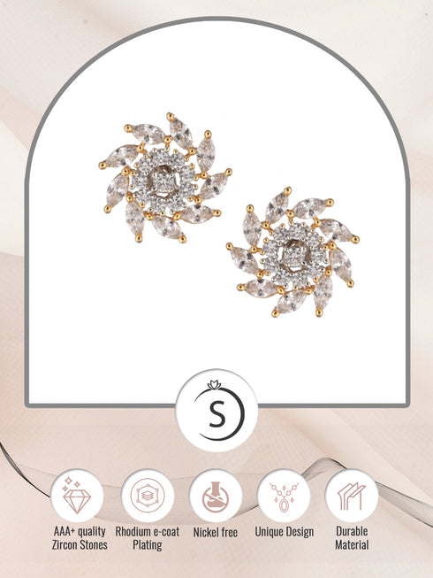Gold plated AD studded Sparkling star Stud Earrings