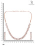Rose Gold Plated White AD Studded Handcrafted Contemporary Jewellery Set Dropdown Earrings