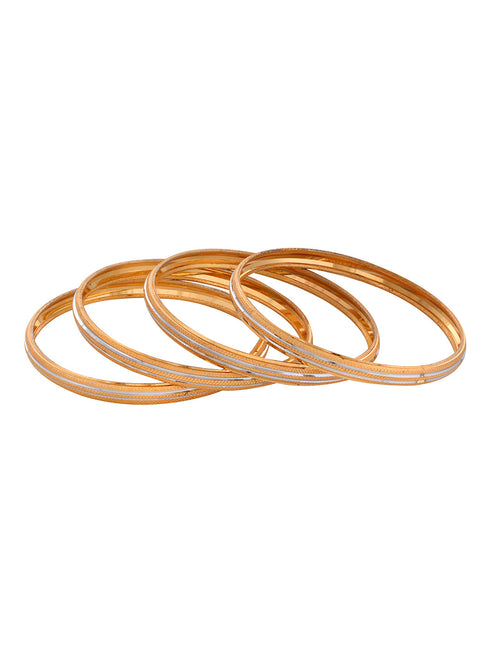 Set of 2 Gold Plated white AD Studded Handmade Designer Bangles