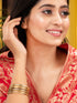 Set of 2 Gold Plated white AD Studded Handmade Designer Bangles
