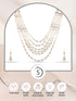White Pearls Multi Layered Elegant Mala Jewellery Set Dropdown Earrings