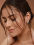 925 Sterling Silver Rhodium Plated Cubic Zircon Pear Shaped Studds Earrings