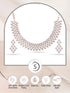 Rose Gold Plated White AD Studded Modern Necklace Jewellery Set Earrings