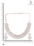Rose Gold Plated White AD Studded Modern Necklace Jewellery Set Earrings