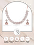 Rose Gold Plated White AD Studded Necklace Jhumka Jewellery Set