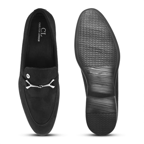 Men's Suede Embellished Loafers