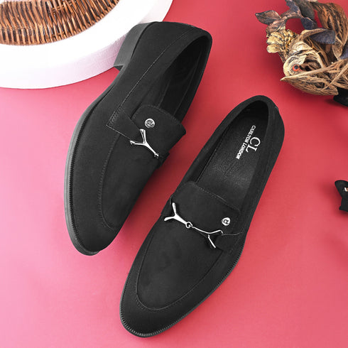 Men's Suede Embellished Loafers