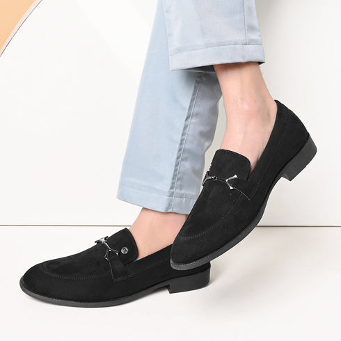 Men's Suede Embellished Loafers