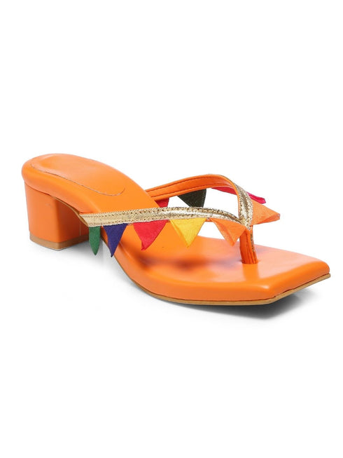 GNIST Multicolour Ethnic Block Heels