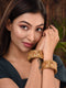 Set Of 2 Gold Plated Multi stone Studded Antique Bangles