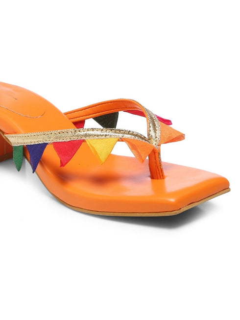 GNIST Multicolour Ethnic Block Heels