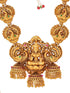 Gold Plated Exquisite Lakshmi Design Haram Temple Jewellery Set Jhumki Earrings