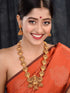 Gold Plated Exquisite Lakshmi Design Haram Temple Jewellery Set Jhumki Earrings