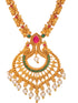 Gold Toned Grand South Indian Imitation Bridal Temple Jewellery Set