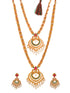 Gold Toned Grand South Indian Imitation Bridal Temple Jewellery Set