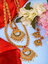 Gold Toned Grand South Indian Imitation Bridal Temple Jewellery Set