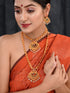 Gold Toned Grand South Indian Imitation Bridal Temple Jewellery Set