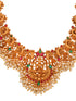 Gold Toned Gorgeous Saaddhvi Haram Combo Temple Jewellery Set