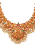 Gold Toned Gorgeous Saaddhvi Haram Combo Temple Jewellery Set