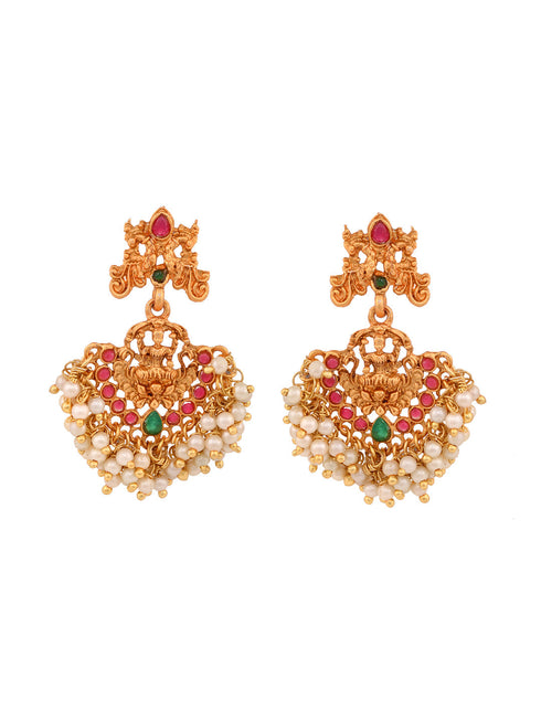 Gold Toned Gorgeous Saaddhvi Haram Combo Temple Jewellery Set